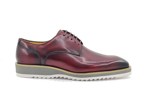 Burnished Lace-up Leather Derby