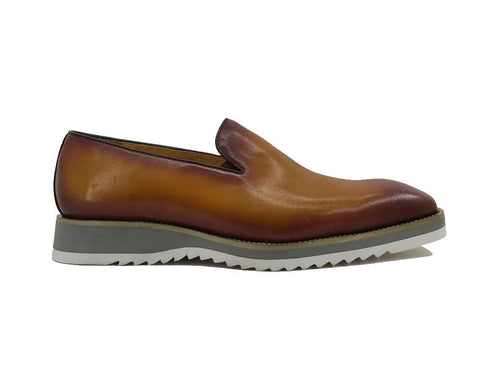 Burnished Wholecut Loafer Lightweight Sole White