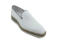Burnished Wholecut Loafer Lightweight Sole White