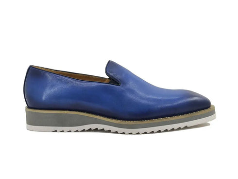 Burnished Wholecut Loafer Lightweight Sole White