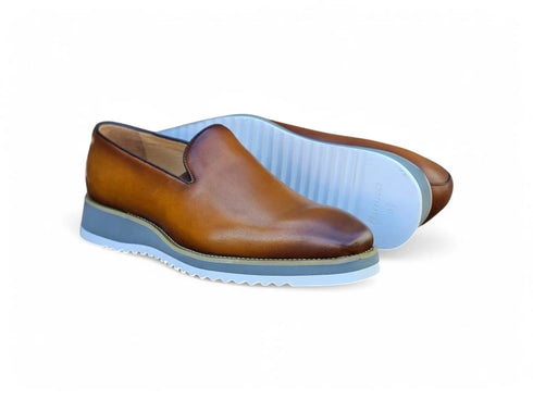 Burnished Wholecut Loafer Lightweight Sole White