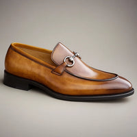 Carrucci Burnished Calfskin Horsebit Loafer