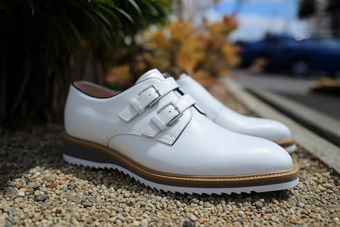 Burnished Double Monk Whole Cut Shoe