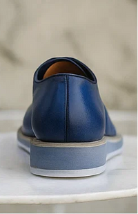 Burnished Lace-up Leather Derby