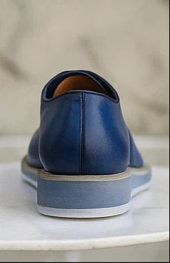 Burnished Lace-up Leather Derby