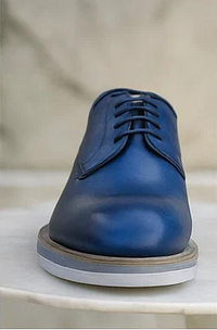 Burnished Lace-up Leather Derby