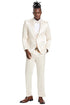 Men's One Button Vested Shiny Satin Sharkskin Prom & Wedding Party Suit In Champagne