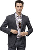 Men's Modern Fit Casual Summer Chino Blazer in Charcoal Grey
