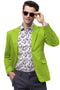 Men's Modern Fit Casual Summer Chino Blazer in Lime Green