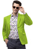 Men's Modern Fit Casual Summer Chino Blazer in Lime Green