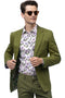 Men's Modern Fit Casual Summer Chino Blazer in Olive Green