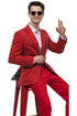 Men's Modern Fit Casual Summer Chino Blazer in Red