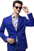Men's Modern Fit Casual Summer Chino Blazer in Royal Blue