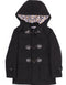 Little Boys and Toddlers Clasp Front Hooded Wool Coat in Black