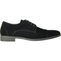 Bravo Mens Formal Suede Style Wedding & Prom Cap Toe Dress Shoe in Black