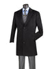 Wool & Cashmere Regular Fit Top Coat 38" Long in Black