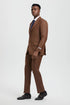 Brown Wedding Suit - Jacket + Pants - Light Brown Tuxedo - Light Brown Groomsmen Stacy Adam Suit