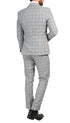 Conrad Skinny Slim Fit Grey 2pc Glen Plaid Peak Lapel Suit