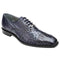 Belvedere Onesto  Men's Navy Genuine Ostrich And Crocodile Oxfords