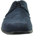 Bravo Mens Vegan Suede Wedding & Prom Wingtip Lace Up Dress Shoe in Navy Blue