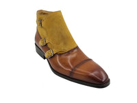 Carrucci Calf & Suede Three Buckles Monk Chukka Boot