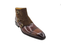 Carrucci Calf & Suede Three Buckles Monk Chukka Boot