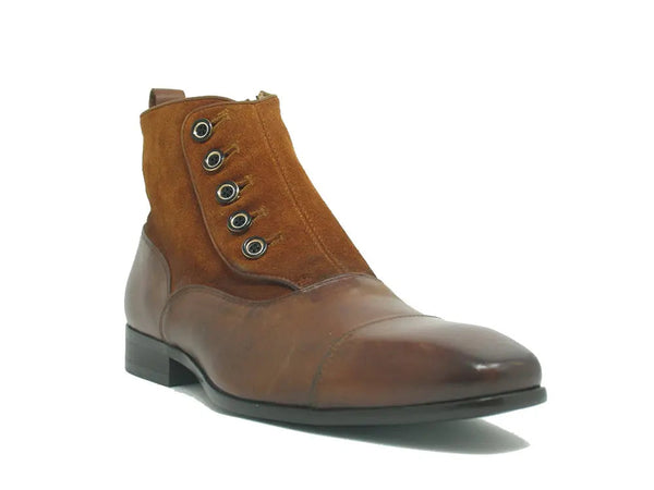 Calfskin Button Up Slip-On Boot Carrucci