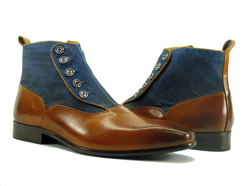 Calfskin Button Up Slip-On Boot Carrucci