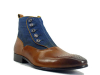 Carrucci Calfskin Button Up Slip-On Boot
