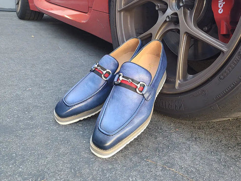 Calfskin Slip-On Horsebit Loafer Carrucci