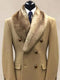 Camel Hair Overcoat - Peacoat With Fur Collar - Double Breasted Wool And Cashmere Alberto Nardoni Coat