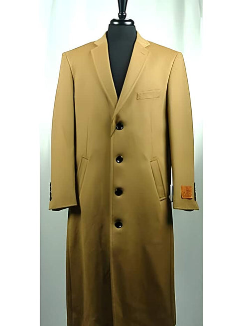 4 Button Wool Blend Camel Bravo Top Overcoat