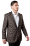 Mens One Button Camo Camouflage Sports Coat in Brown