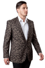 Mens One Button Camo Camouflage Sports Coat in Brown