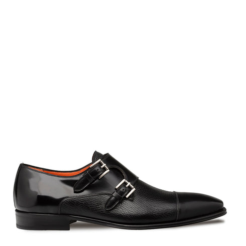 Cantera Double Monk Strap Black By Mezlan Made In Spain Brand