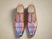 Cap Toe Lace-up in Leather Sole