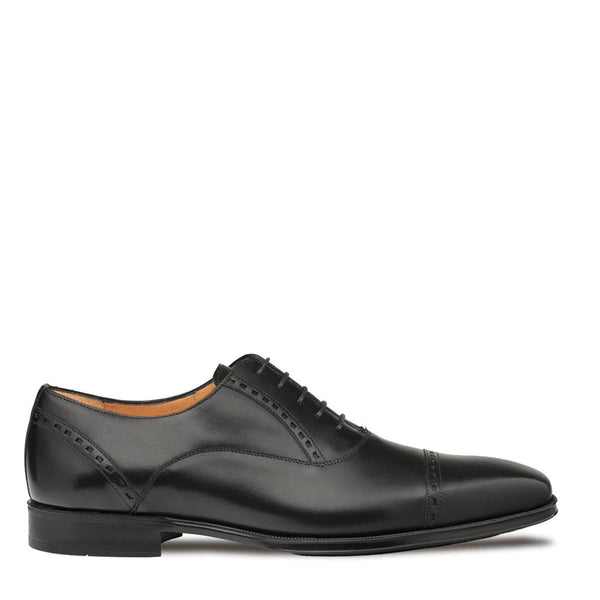 Amaro Leather Cap Toe Black By Mezlan Made In Spain Brand