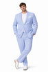 Mens Two Button Carolina Blue seersucker Sport Coat