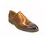 Mens Carrucci Leather Captoe Fade Slip On Dress Shoe in Burgundy