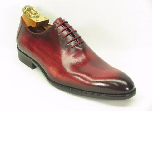 Mens Carrucci Hand Painted Oxford Lace Up Dress Shoe in Charcoal Grey