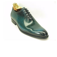 Mens Carrucci Hand Painted Oxford Lace Up Dress Shoe in Charcoal Grey