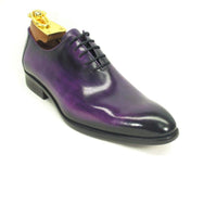 Mens Carrucci Hand Painted Oxford Lace Up Dress Shoe in Purple