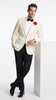 Men’s James Bond Inspired Ivory White Tuxedo Suit, Classic 007 Formal Dinner Jacket for Weddings, Prom and Costume Parties