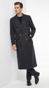 Men’s Charcoal Grey Double Breasted Full Length Overcoat, Formal Winter Dress Coat