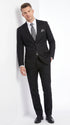 Men’s Black 100% Linen Suit, Two Button Formal Wedding Business Dress Suit