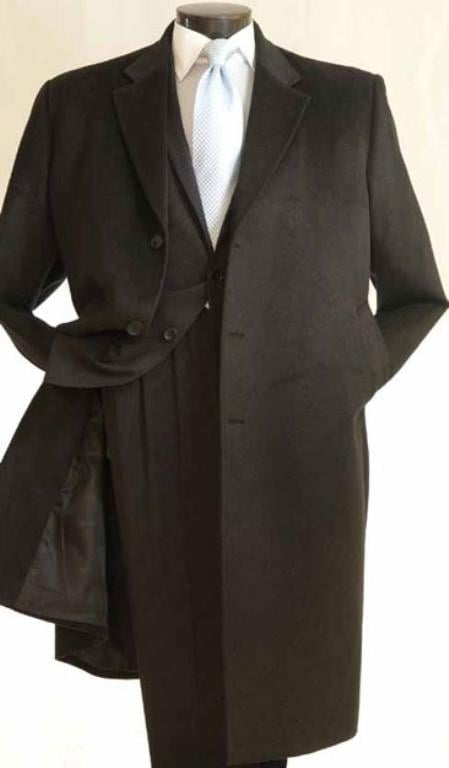 Three Quarters Length Men's Dress Coat 3/4 Length Men's Car Coat in Feel Charcoal Men's Overcoat Mohair Coats