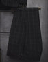 Mens Two Button Peak Lapel Plaid Pattern Suit Charcoal ~ White