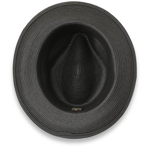 Tapa Crushable Straw Hat Fedora in Charcoal