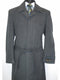 Full Length Belted Style Mens Raglan Overcoat - Wool Fabric Belted Charcoal Coat