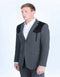 Men's Western Charcoal Suit Sport Coat with Suede Yokes and Elbow Patches